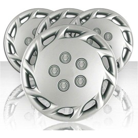 Upgrade Your Auto Set of Four 14" Silver Hubcap Wheel Covers for Toyota Camry 1997-1999 (Push-on)