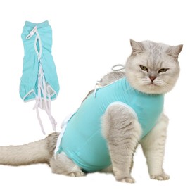 Comfortable Recovery Suit for Cats,After Surgery and Protect Wounds, Recommended by Vet for Post-Surgery Recovery, Alternative to Cone of Shame (Blue L)