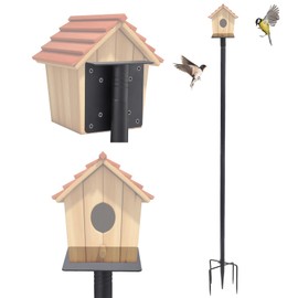 Upgraded Thicken Bird Feeder Pole for Outdoors - Easy to Assemble Heavy-Duty Bird House Stand for Blue Bird, 60in 5 Prongs Base Adjustable Stand Pole Mount Kit