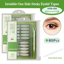 400 Pairs Adhesive Invisible Single Side Eyelid Tape Stickers Makeup Breathable Big Eye Decoration Strips, Instant Eye Lift Without Surgery, Perfect for Uneven Droopy Hooded eyelids