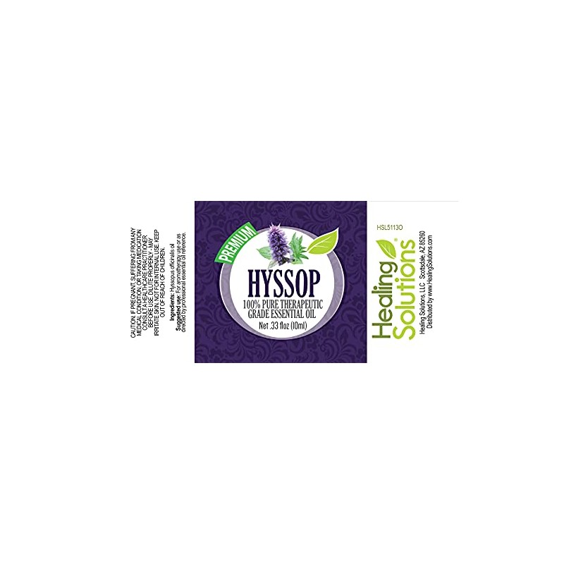 Healing Solutions 10ml Oils - Hyssop Essential Oil - 0.33