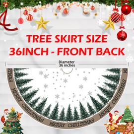 Christmas Christmas Tree Skirt 36 Inch, Snowflake Winter Holiday Tree Mat Decoration