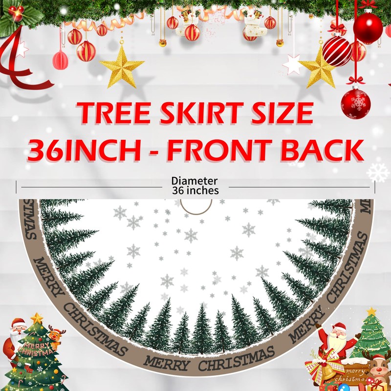 Christmas Christmas Tree Skirt 36 Inch, Snowflake Winter Holiday Tree