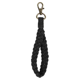 uxcell Universal Phone Lanyard, Bohemia Macrame Wrist Strap Keychain Lanyard Phone Strap for DIY, Earbuds, Keychain, Coin Purse, Wallet, (Black)