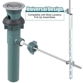 Enhon 2 Pack Universal Lavatory Pop Up Drain Lift Rod, Linkage, and Spring Clip Kit, Compatible with PF0906-CH, Bathroom Sink Stopper Pull Pivot Rod Assembly, Chrome