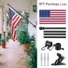 Barcetine Flag Pole for House with American Flag-Black Flagpoles Residential