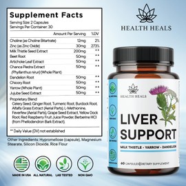 Liver Cleanse & Repair Formula - Herbal Liver Support Supplement with Milk Thistle Dandelion Root Turmeric, Artichoke Extract for Liver Health - 180 Count
