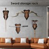 Sword Plaque Wall Mount, Adjustable Wooden Sword Holder Wall with