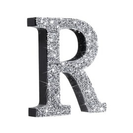 Qunclay 5.7 Inch Crystal Diamond Letters Shiny Letters Decor Hanging Letters with Screws and Hooks Rhinestone Diamond Decorations House Warming Gifts for Wall Bedroom Office Door(Letter R)