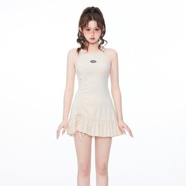 Women's Elegant Short-Sleeve One-Piece Swim Dress: Tummy Control & Modest Plus Size Swimwear R47 XL [Suggested 52.50 Kg-62.00 Kg]/Black 2ea