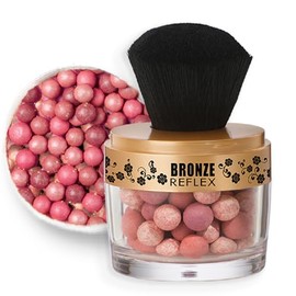 Rubor en Perlas Rosas Lotus Pink Maquillaje con Vitamina B, Polvos Iluminadores con Brocha, Tonos Rosados Para un Rostro Impecable