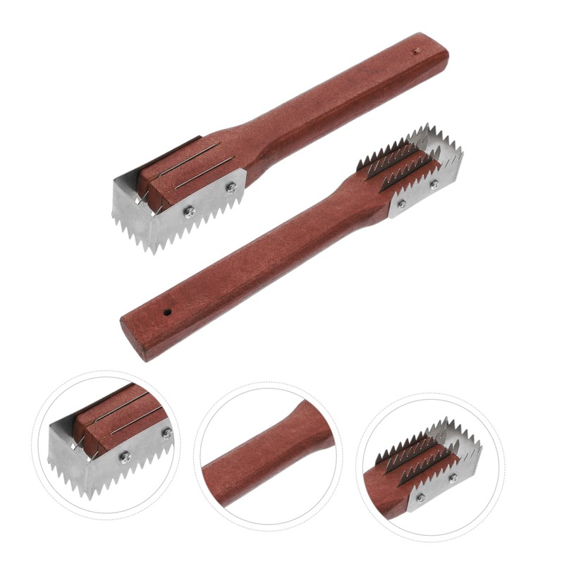 SHOWERORO 2pcs Fish Scale Scrapers Fish Descaler Long Handle Easy