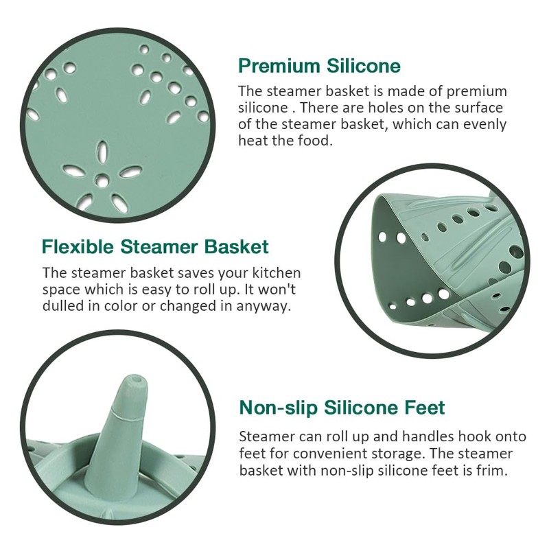 Alimat PluS 1 Pack Silicone Steamer Basket, Silicone Vegetable Steamer
