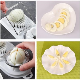 Cortador de Huevos para Huevos Duros - Cortador Multiusos de Huevos Cocidos, Alambre de Acero Inoxidable con 2 Estilos de Corte, para Queso, Fruta, Fresa, Setas, Kiwis