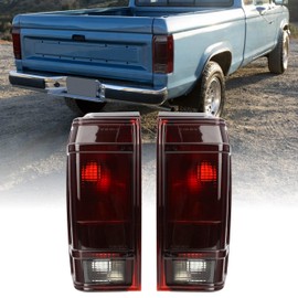 USR 83-92 Ranger Pick Up Tail Light – Pair of Tail Lamps (Left + Right) - Compatible with 1983-1992 Ford Ranger Pickup Truck & 1984-1990 Bronco II Small SUV - All Models (DARK SMOKED TAIL LIGHTS)