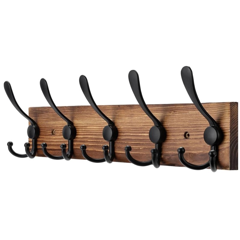 Kuhome Coat Rack Wall Mount Wooden Hat Rack for Wall