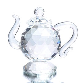 Waltz&F Mini Crystal Teapot Collectible Figurine Paperweight Home Table Decoration