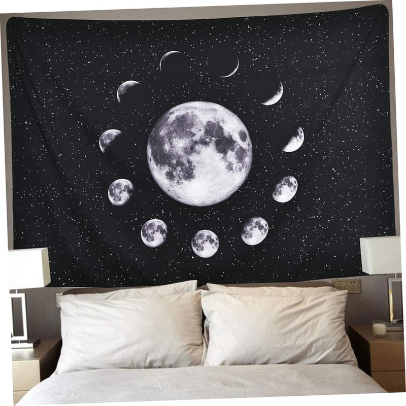 ABOOFAN 1Pc Moon Pattern Tapestry Delicate Wall Blanket for Bedroom