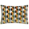 Paoletti Keela Geometric Cut Velvet Cushion Cover, Gold/Blue