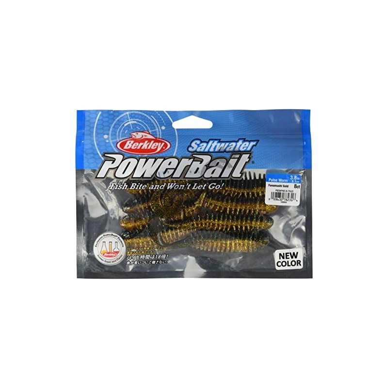Berkley PBSMPW3.8-FNGD Worm Powerbait SW Pulse Worm Funbug Gold 3.8"