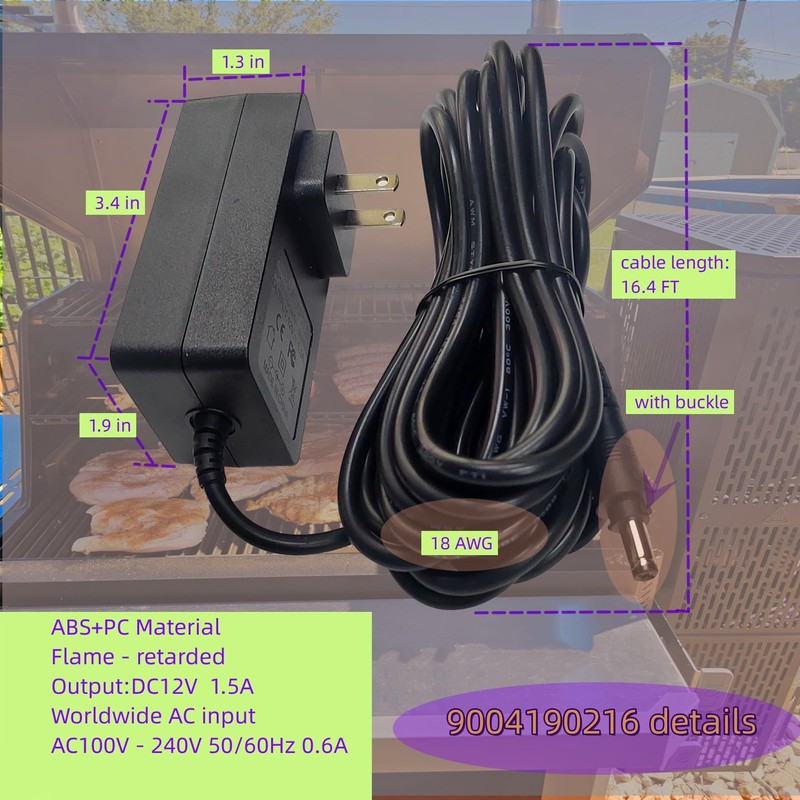 Fesasn Power Adapter Replacement 9004190216 for Masterbuilt Gravity Series 560/800/1050