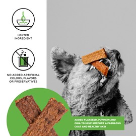 BIXBI Liberty Skin & Coat Support Chicken Jerky Dog Treats 5 oz - USA Made, Grain Free, Antioxidant Rich to Support Shiny, Full Bodied Coats