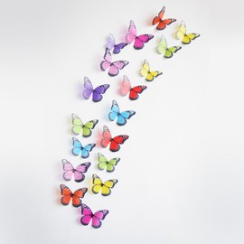 DecoBay 6 Colors 3D Butterfly Removable Mural Stickers Wall Stickers Decal for Home and Room Decoration, 72 Pieces Refrigerator Magnet, Card Making Stickers (38 Pcs Craft Butterflies)