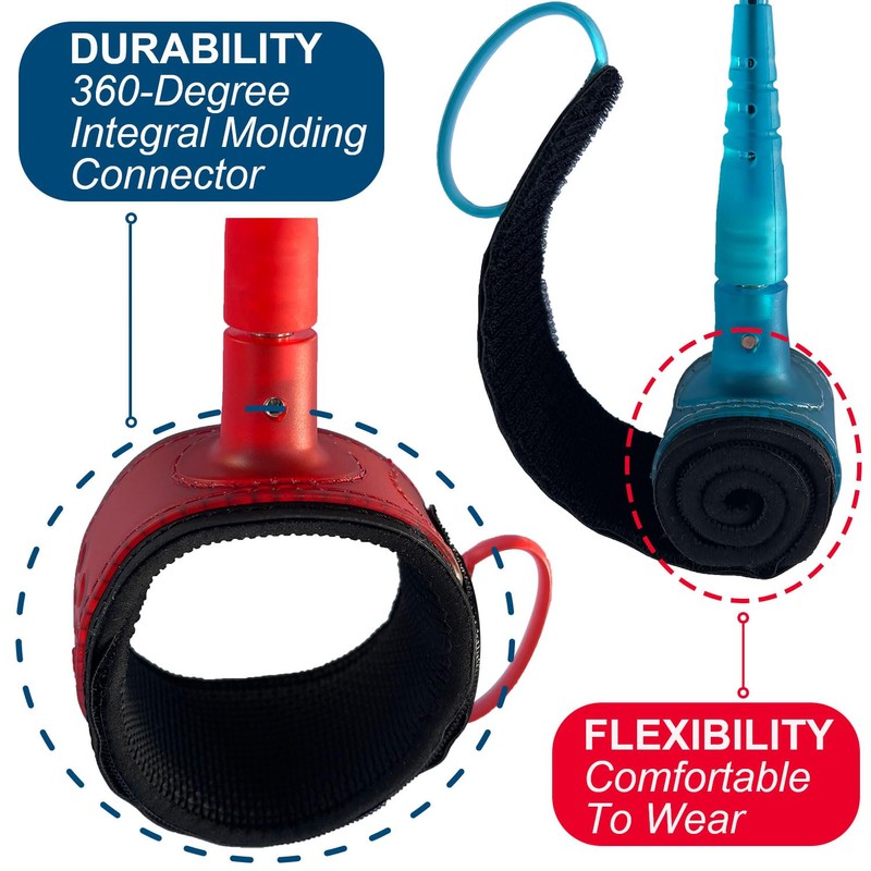 SIXPACK ACTION Pioneering 6ft/7ft/8ft 7mm Pro Surfboard Leash, Surfing Leash,