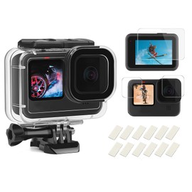 SHOOT 60M Waterproof Housing Shell for GoPro HERO 11/10/9, Diving Protective Housing Case with Tempered Screen Film and Anti-Fog Insert for GoPro Hero 11/10/9 Black