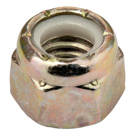5/8"-11 (10 Pack) Grade 8 Nylon Insert Lock Nuts, Yellow Zinc by Makers Bolt