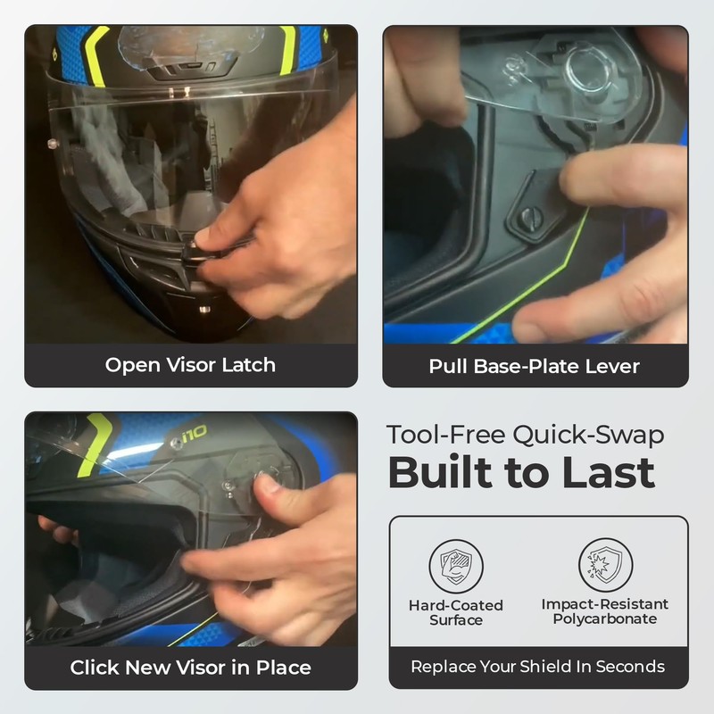 The Helmet Shop HJ-33 Photochromic Motorcycle Helmet Visor Compatible with