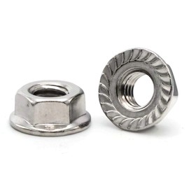 Hex Flange Nut A2 Stainless Steel - 6M x 1.0 (10.0 Flats x 6.0 Thick x 14.2 Dia Flg) Qty-1,000