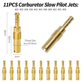 OXCANO 22PCS Carburetor Jet Kits, 11pcs Carburetor Main Jet # 100-145 & 11pcs Slow Pilot Jet # 32-58, Compatible with Nibbi Honda Yamaha PWK Keihin CVK PE Carb; Compatible with OKO KOSO Stage-6