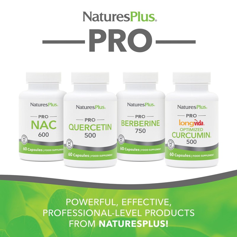 NaturesPlus PRO Optimized Curcumin Longvida 500 mg Capsules - Superior