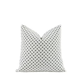 Croker Horse New 22x22'' inches Throw Pillow Cushion Covers - Woven Grid Black Color Chenille Jacquard Embroidery Luxury Modern Style Couch Sofa Bed Pillow Cover for Living Room Bedroom