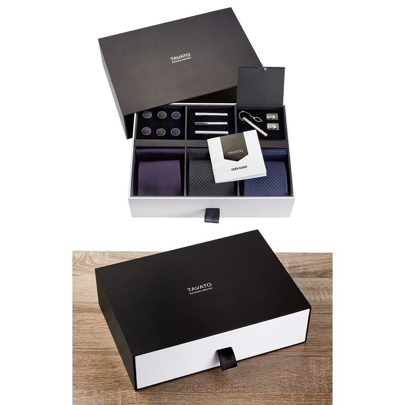 Premium Men’s Gift Tie Set Silky Necktie Pocket Squares Tie