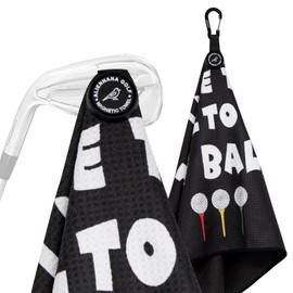 Aliennana Magnetic Golf Towel, Microfiber Waffle Design with Clip - Industrial Strength Magnet for Strong Hold to Golf Bags, Carts & Clubs (Clean Balls)
