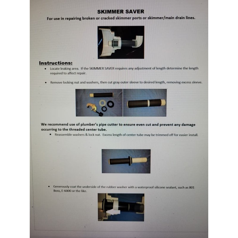 Frankenplug Skimmer Saver 1.5" Swimming Pool Skimmer Leak Repair in