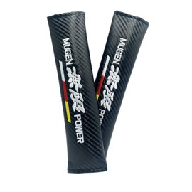 Mynew 2pcs Mugen Power Carbon Fiber Car Seat Belt Cover Pad Shoulder Cushion for Honda Accord Civic CRV Jazz Fit Insight Pilot Passport HRV Odyssey