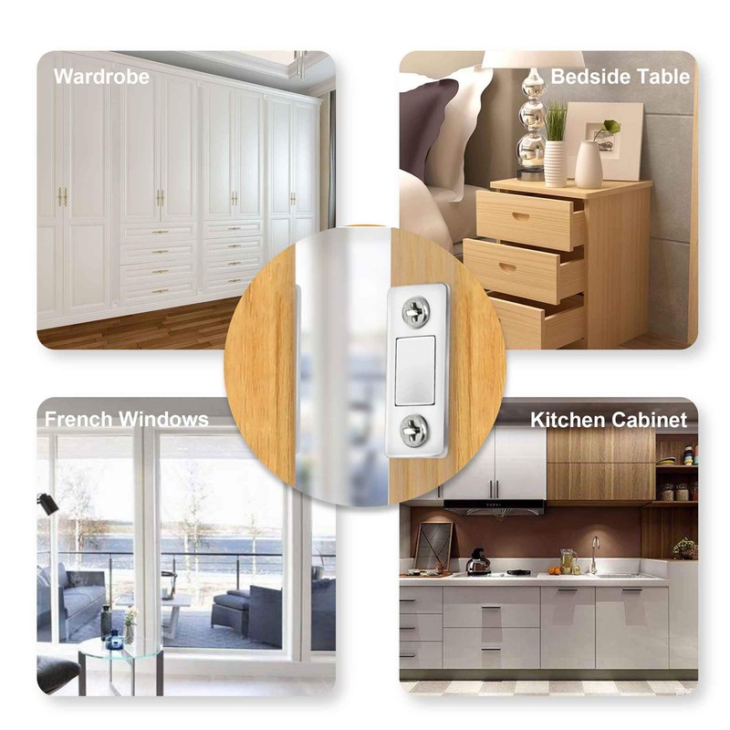 18 Pack Ultra Thin Magnetic Door Catch with Screws, Drawer