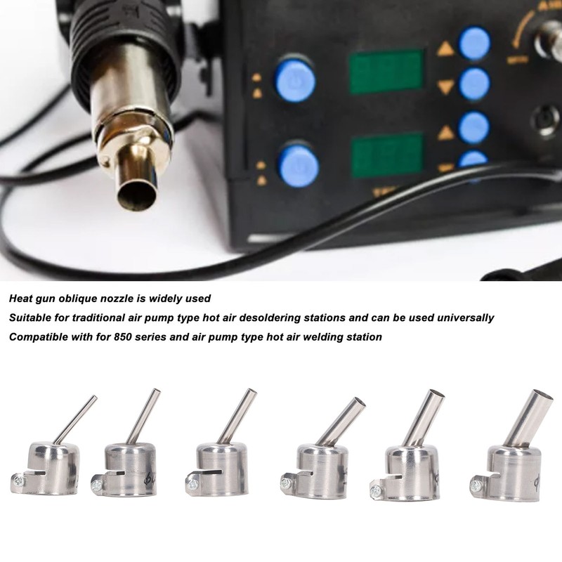 6Pcs 850 Heat Gun Nozzle Kit Aluminum Alloy 3 4