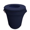 LA Linen Stretch Spandex Trash Can Cover 32-Gallon Round, Navy