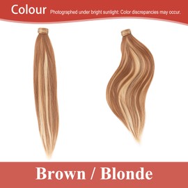 JJstar 70cm Straight Ponytail Extension, Clip-in Wrap Around Synthetic Hairpiece for Women