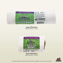 Redbarn Natural Filled Bone for Dogs | Large, Peanut Butter (15-Count)
