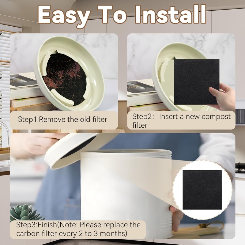 Biaungdo 12 Pack 5 Inch Sqaure Charcoal Filter Replacements, Black