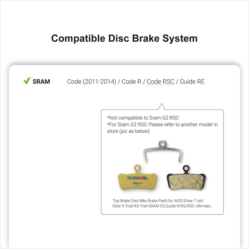 Top Brake Disc Bike Brake Pads for AVID SRAM Code