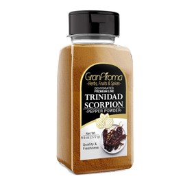 GranAroma Trinidad Scorpion Powder, Extremely Hot, Ground Chile Powder, Salsas & Soups (9.6 Ounce)