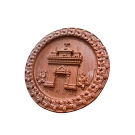 Handcrafted Rosewood Decorative Plate, Patuxai Laos Monument Design, Traditional Carved Wall Art, Perfect for Christmas Gift, Ideal for Hostess Gift, Luxury Handmade