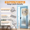 StickNGo 90 Degree Sliding Door Lock, Security Right Angle Hasp