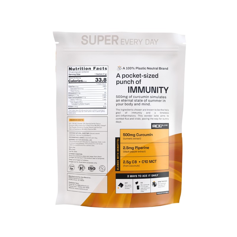 Ace Blend Curcumin Wonder Latte | 15 Serves | Turmeric